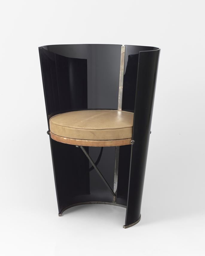 Rene Coulon - Black glass chair | MasterArt
